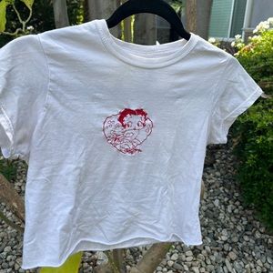 y2K Embroidered Betty Boop Baby Tee